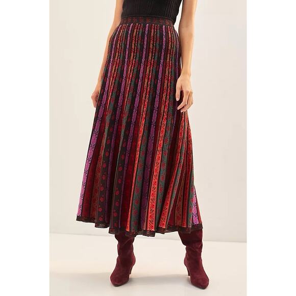 Cecilia Prado Dresses & Skirts - Anthropologie Cecilia Prado Pleated Midi Skirt Knit Women’s Large